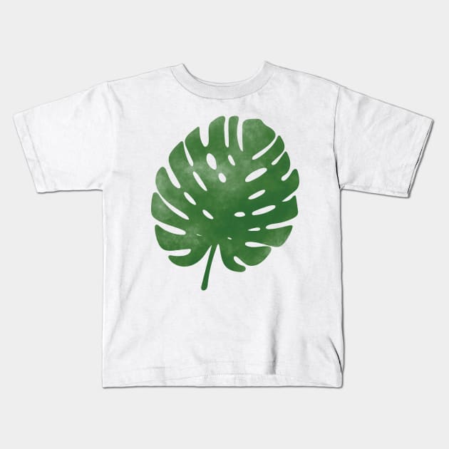 Watercolor palm leaf Kids T-Shirt by bigmoments